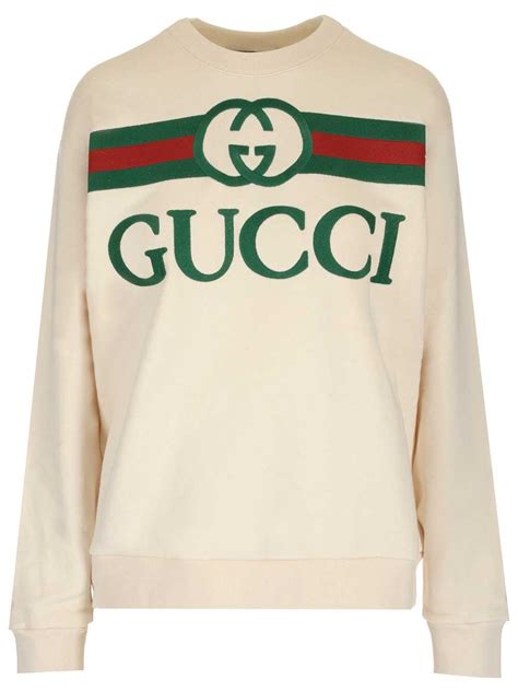 gucci white sweater with logo|real Gucci sweaters.